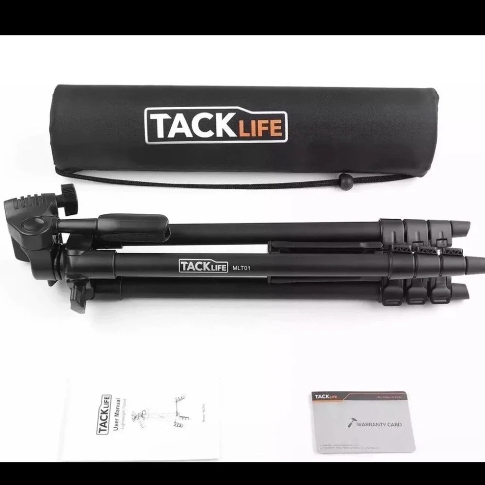 TACKLIFE MLT01 Lightweight Aluminum Camera Phone Tripod with Carry Bag Black